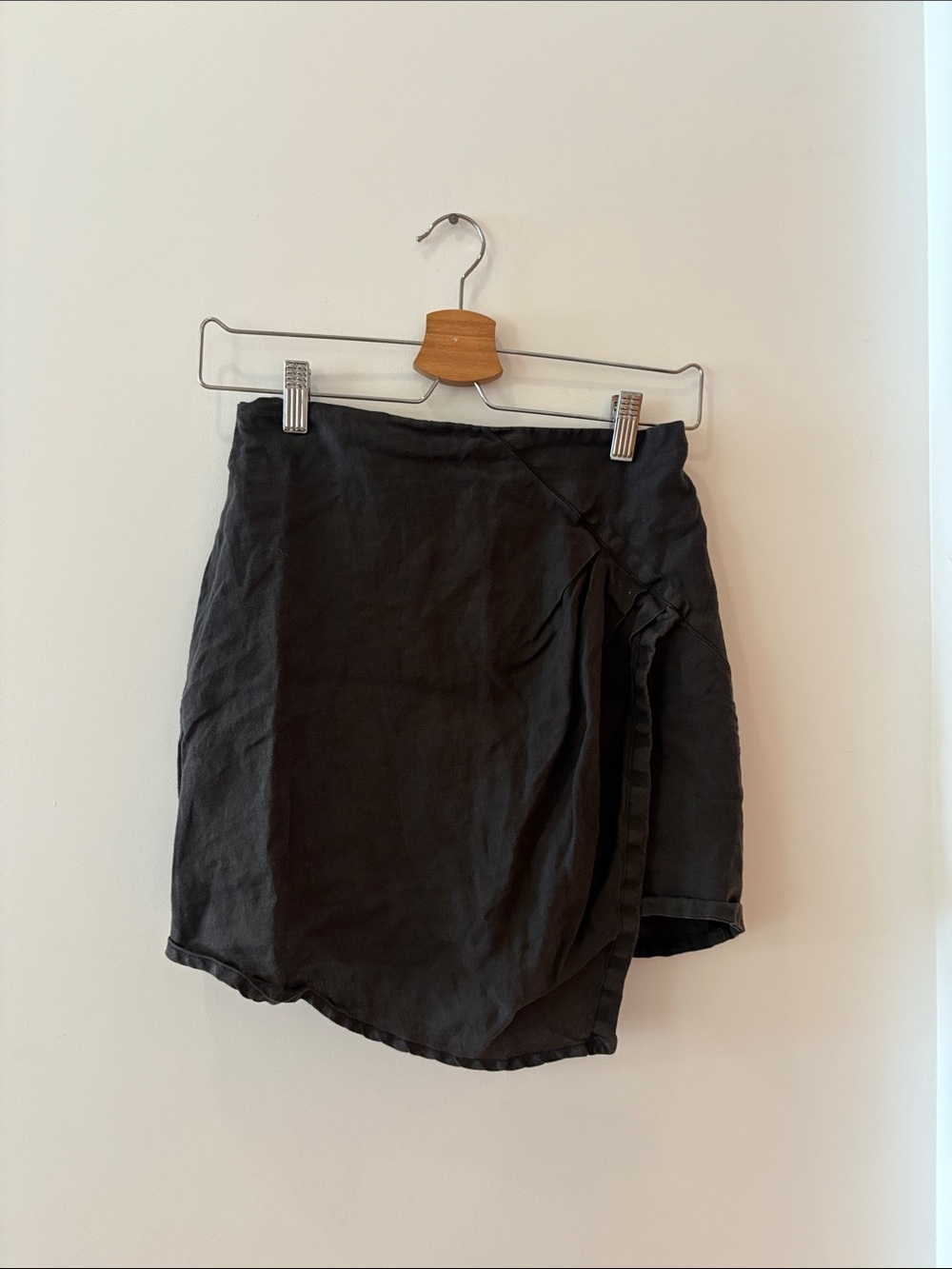 Rowie the Label Black Wrap Mini Skirt